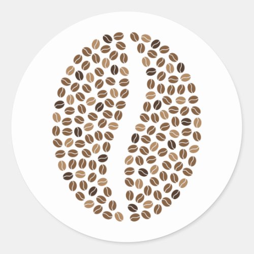 coffee beans classic round sticker