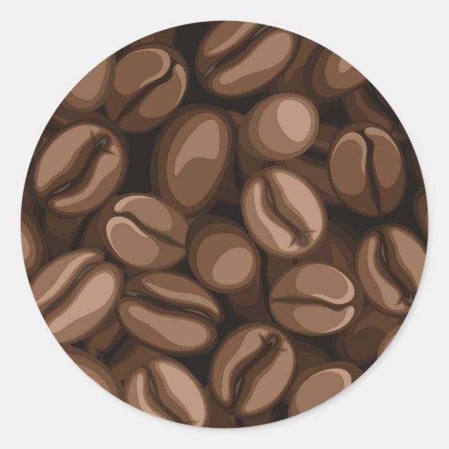 Coffee beans classic round sticker (Front)