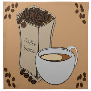 Coffee Beans Coffee Cup Design Cloth Napkins