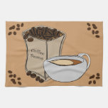 Coffee Beans Coffee Cup Design Kitchen Towel at Zazzle