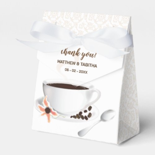 Coffee Beans Coffee Cup Wedding Thank You Favor Boxes