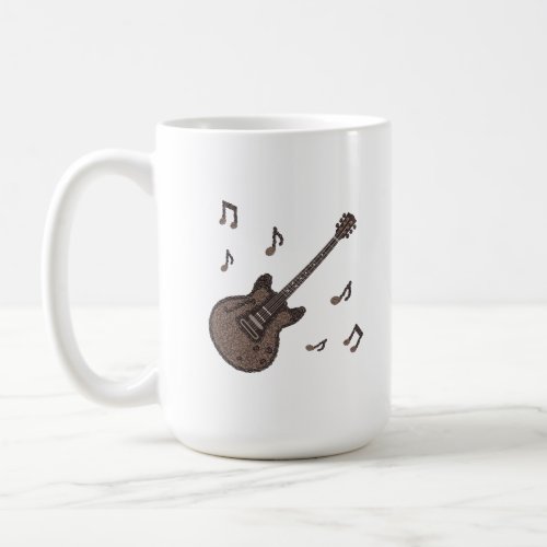 Coffee Beans_Coffee_Guitar_Coffee Art_Music_ Coffee Mug