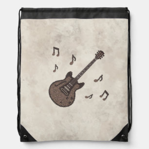 Coffee Beans-Coffee-Guitar-Coffee Art-Music- Drawstring Bag