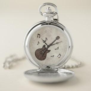 Coffee Beans-Coffee-Guitar-Coffee Art-Music- Pocket Watch