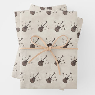 Coffee Beans-Coffee-Guitar-Coffee Art-Music- Wrapping Paper Sheets