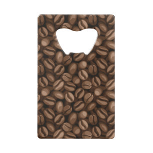 Coffee beans credit card bottle opener