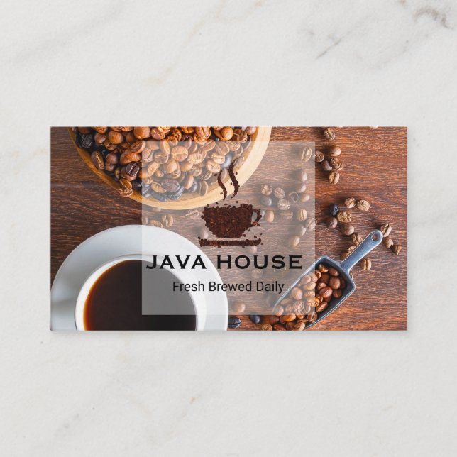 Coffee Beans Cup Logo | Barista Business Card (Front)