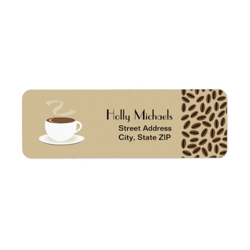 Coffee Beans  Cup Of Coffee Address Labels