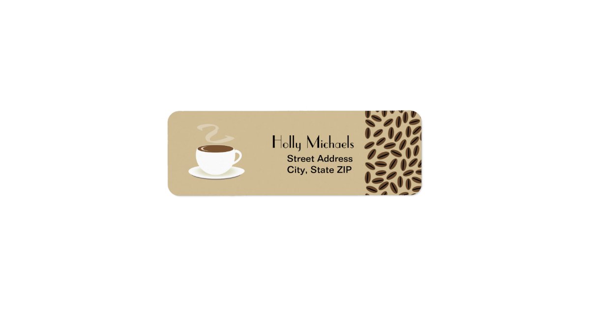 Coffee Beans & Cup Of Coffee Address Labels | Zazzle