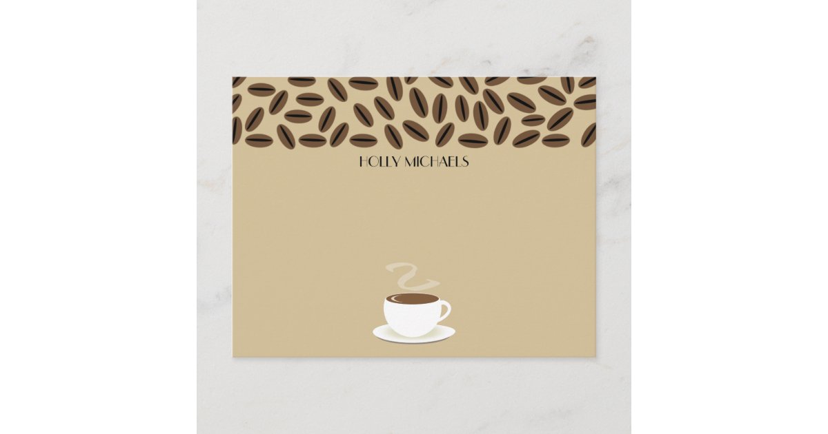 Coffee Beans & Cup Of Coffee Flat Notecards