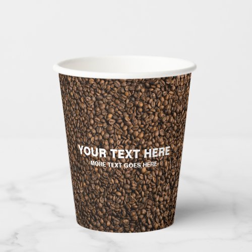Coffee Beans Custom Business Logo Here Stylish Paper Cups