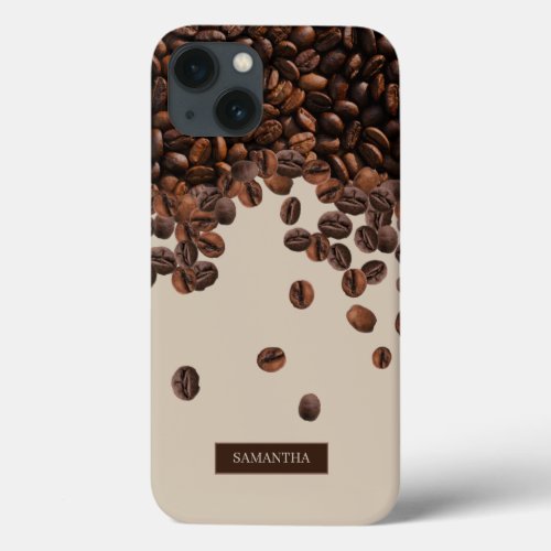 Coffee Beans Custom Name  iPhone 13 Case