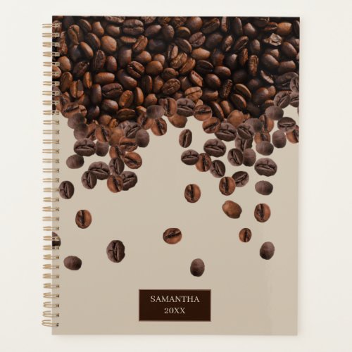 Coffee Beans Custom Name Monthly  Planner