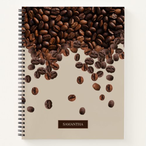 Coffee Beans Custom Name Notebook