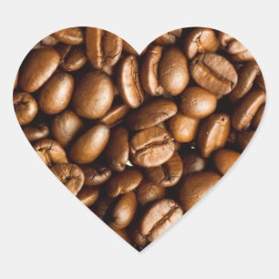 Coffee Beans Customizable Name Heart Sticker