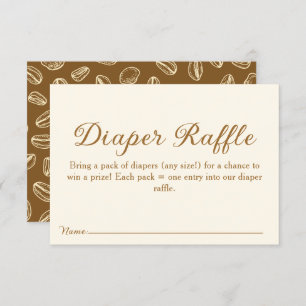 Coffee Beans Diaper Raffle Baby Shower Enclosure Card
