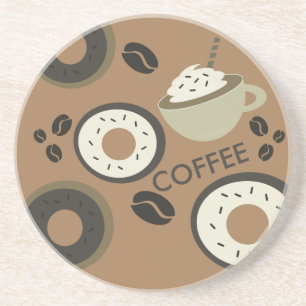 Coffee Beans Donuts Sweet Barista Coaster