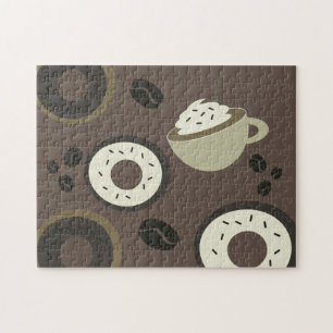 Coffee Beans Donuts Sweet Barista Jigsaw Puzzle