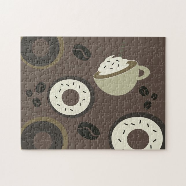 Coffee Beans Donuts Sweet Barista Jigsaw Puzzle (Horizontal)