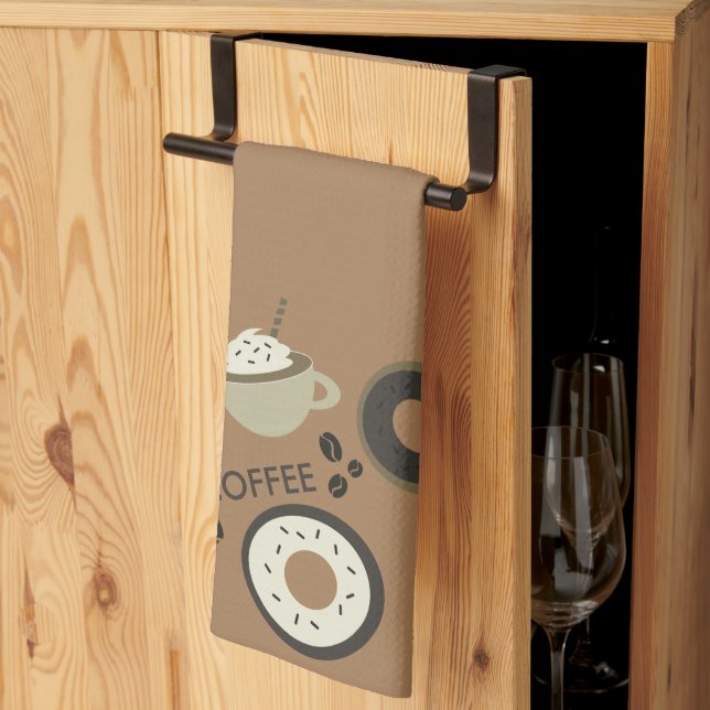 Coffee Beans Donuts Sweet Barista Kitchen Towel (Thirds Fold)
