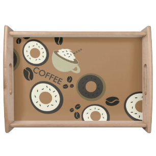 Coffee Beans Donuts Sweet Barista Serving Tray