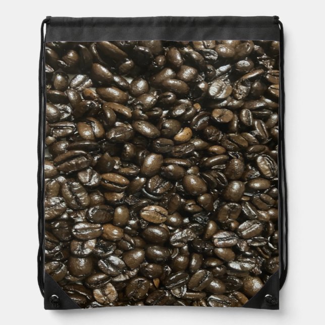 Coffee Beans Drawstring Bag (Front)