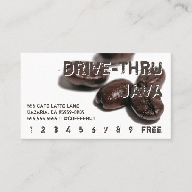 Coffee Beans Drink Punch Card (Front)