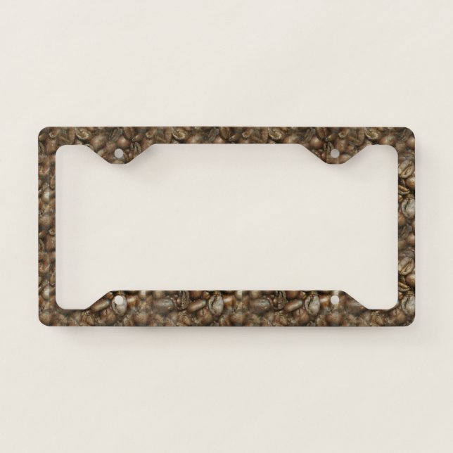 Coffee Beans Everywhere License Plate Frame (Front)
