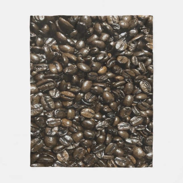 Coffee Beans Fleece Blanket (Front)