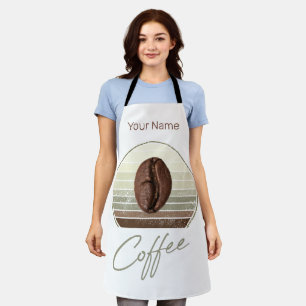 Coffee Beans For Espresso And Retro Barista Apron