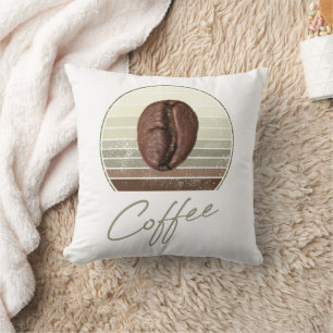 Coffee Beans For Espresso And Retro Barista Throw Pillow