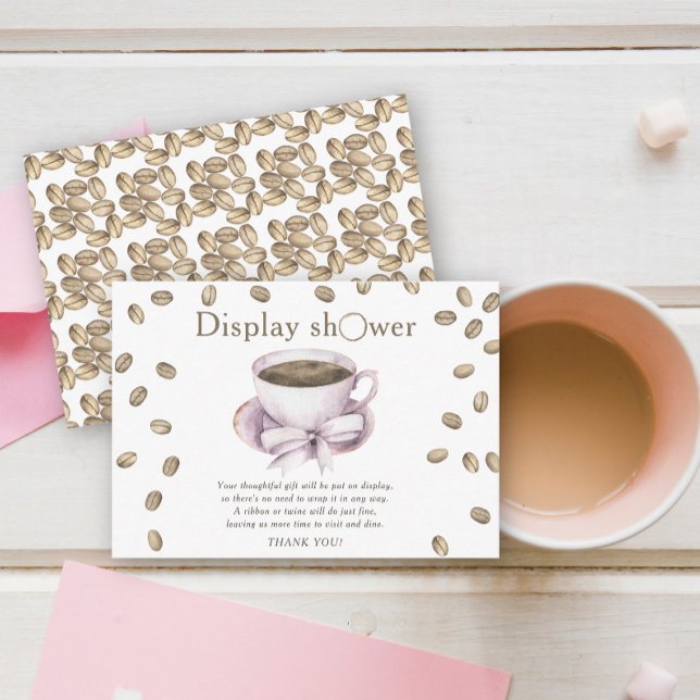 Coffee beans Girl Baby shower Display shower Enclosure Card (Creator Uploaded)