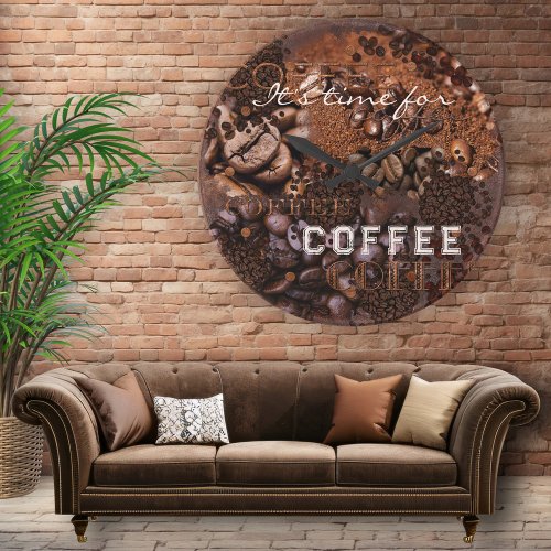 Coffee Beans Grunge Wall Clock