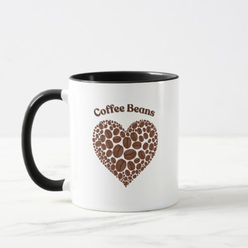 Coffee Beans Heart Shape Mug