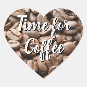 Coffee beans heart sticker