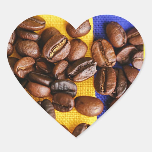 Coffee Beans Heart Sticker (Front)