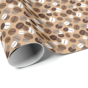 Coffee Beans in brown shades and white Wrapping Paper