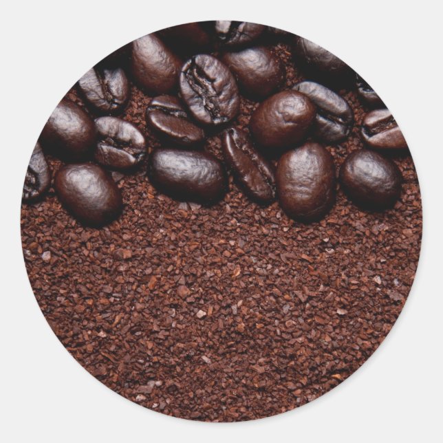 Coffee Beans - Java Bean Customized Templates Classic Round Sticker (Front)