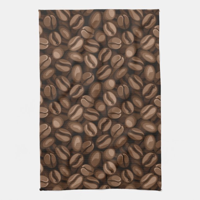 Coffee beans kitchen towel (Vertical)