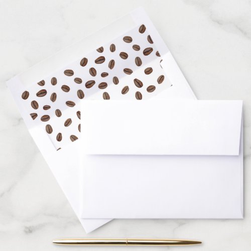 Coffee Beans Love Is Brewing Shower Invitation Envelope Liner