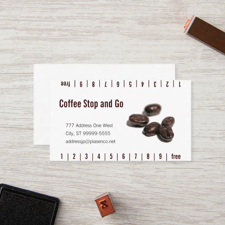 Coffee Beans Loyalty Card Zazzle