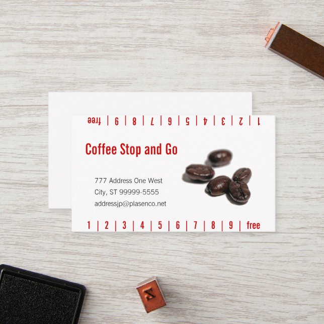 Coffee Beans Loyalty Card (Front/Back In Situ)