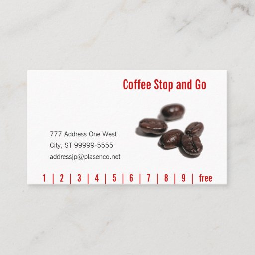 Customizable Coffee Beans Business Card