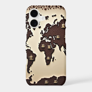 Coffee beans map design iPhone 17 case