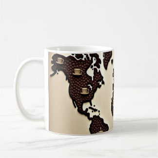 Coffee beans map design mug
