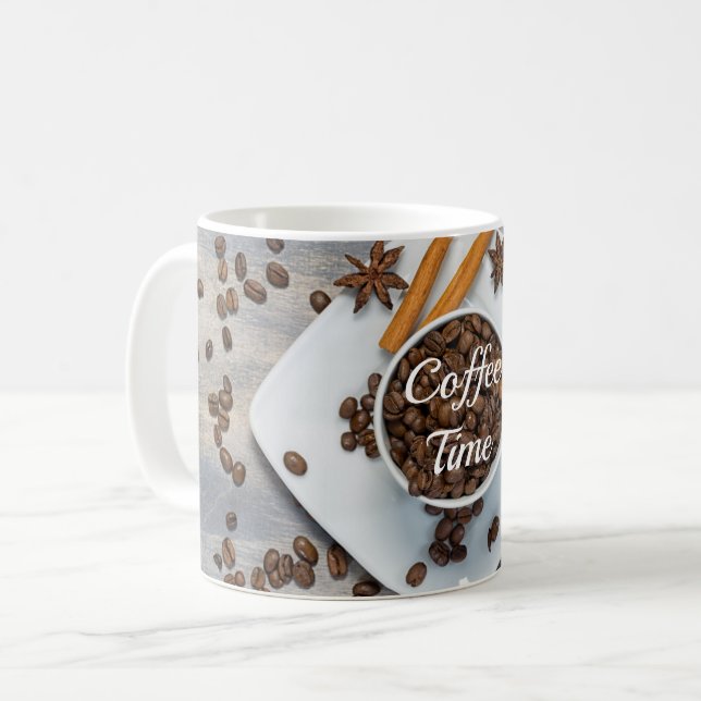 Coffee beans modern mug (Front Left)