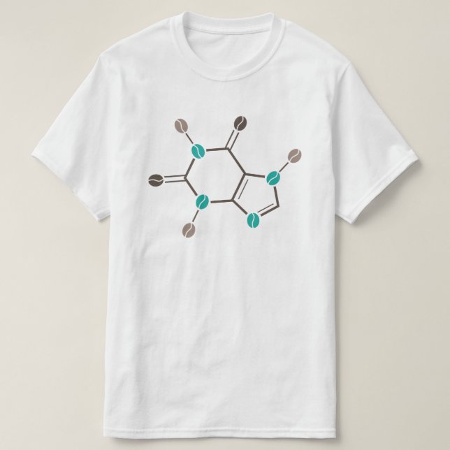 coffee beans molecular caffeine T-Shirt (Design Front)