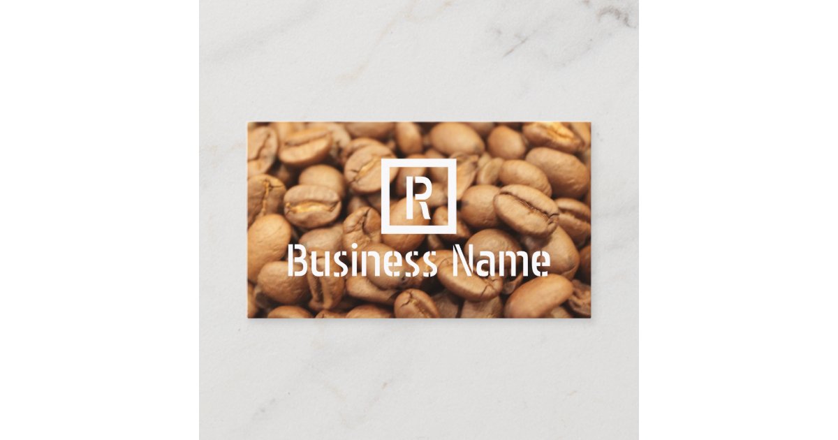Roasted Monogram Coffee Beans Monogram Roasted Modern Coffee Business Card | Zazzle