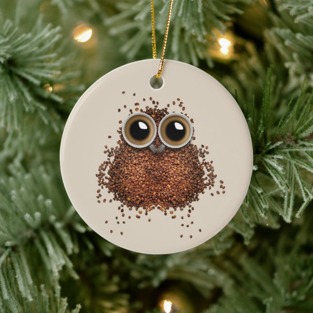 Coffee Beans Owl Ornament (Tree)