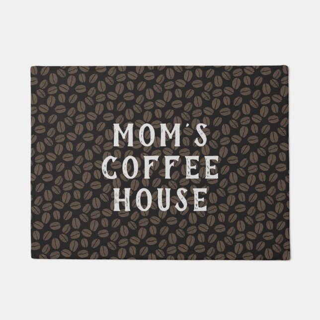 Coffee Beans Pattern | Coffee House Personalized Doormat (Front)